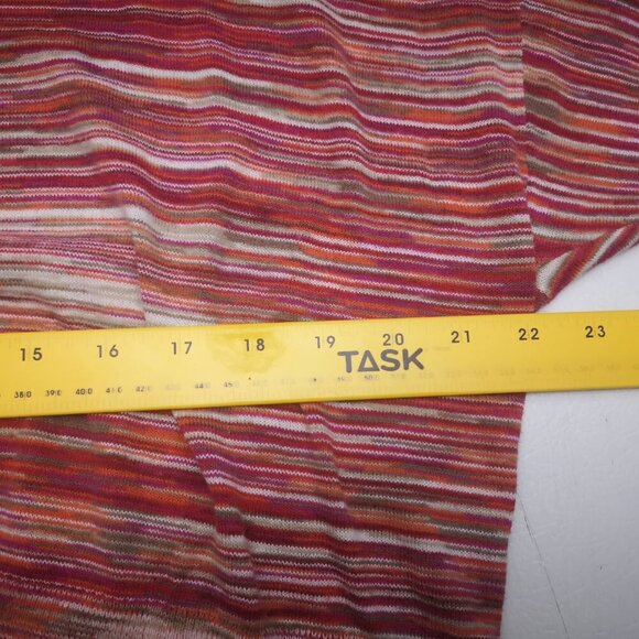 Lane Bryant Ladies Lightweight Short Sleeves Red & Green Stripe Sweater - Picture 5 of 7